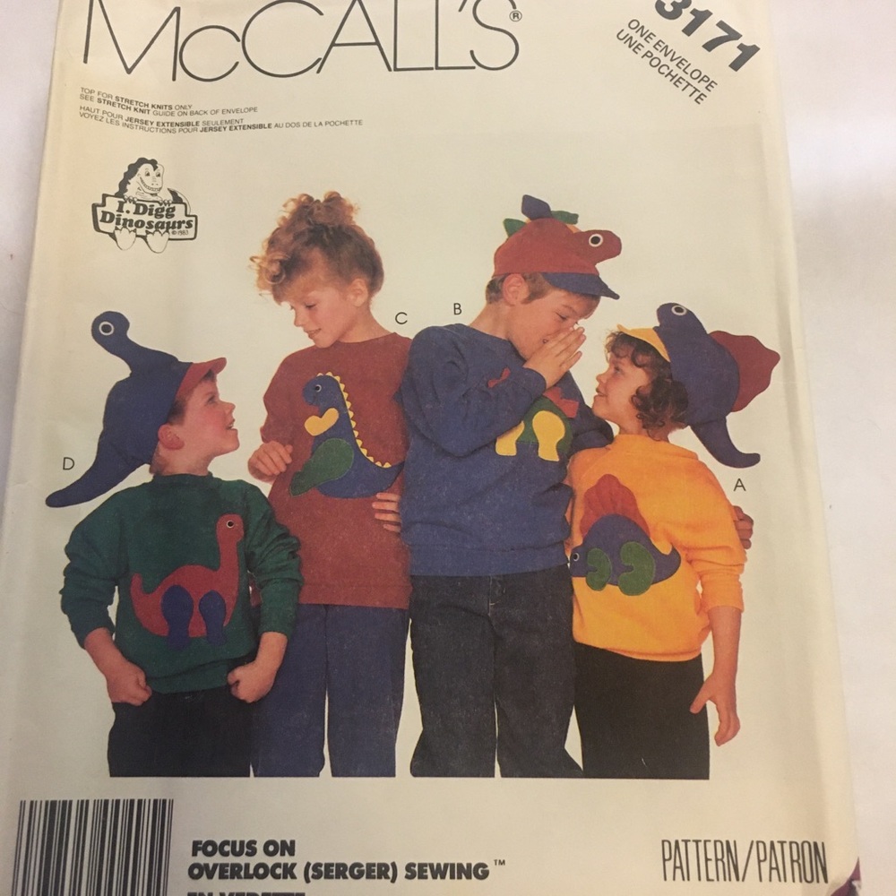 McCall’s 1987 Pattern #3171 Kids Sizes 2-10 (S,M,L) New